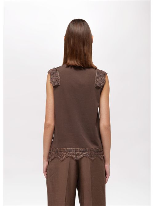 Top in jersey con pizzo BLUGIRL BLUMARINE | RA6152J5003/90913